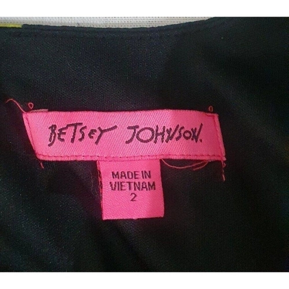 Betsey Johnson Black Floral Bell Sleeve Dress - Size 2 - Picture 6 of 11